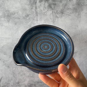 Ceramic Spoon Rest - Vibrant Blue Glaze - Wheel Thrown - Kitchen Lover Gift - Blue Spoon Rest