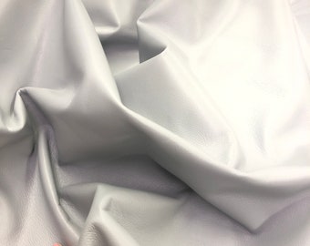 Dove Grey Lambskin Leather Sheet, Soft Thin Italian Leather