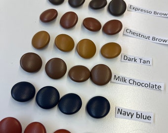 Leather Button, Leather Buttons 7/8” Real Lambskin leather, Black leather button, replacement leather button, color leather buttons