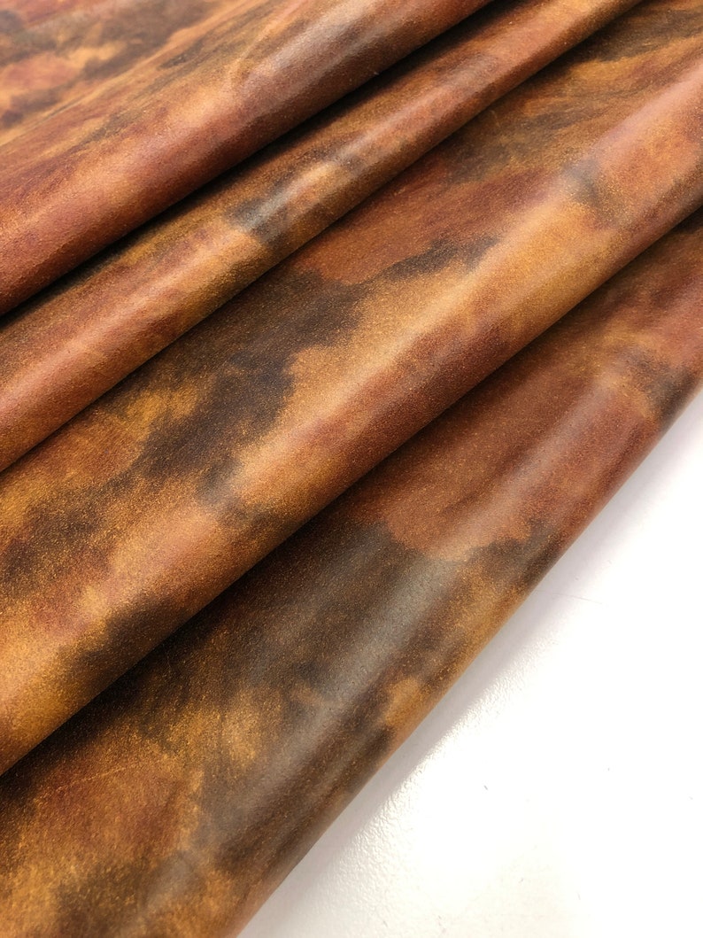 Tie Dye LEATHER GENUINE NATURAL/ Calfskin Leather Hide/Craft | Etsy