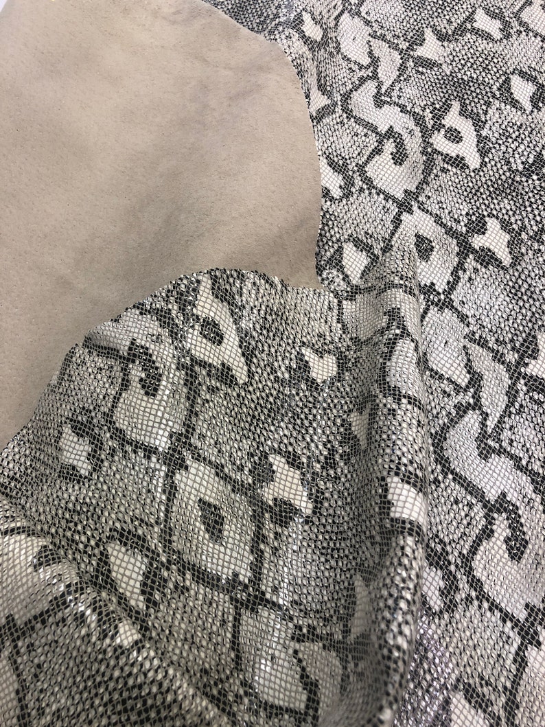 LEATHER Most Realistic SNAKE PYTHON Print/baby Python Genuine Leather ...