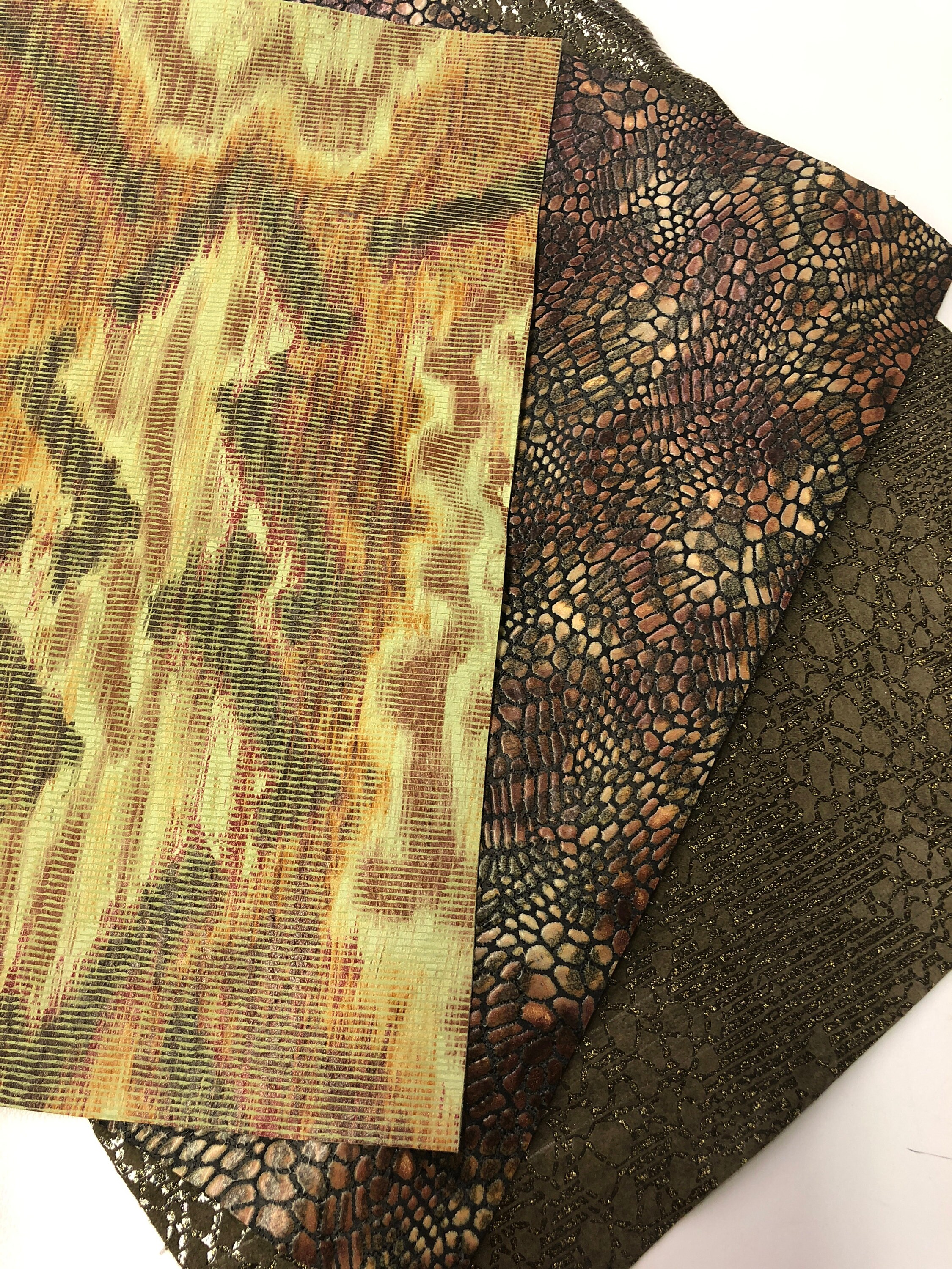 再入荷！オリジナル　 STANDARD FIN SINGLE１０” 　OLIVE LEATHER AUTUMN Colors Genuine LEATHER, Curated 3 Set of 10