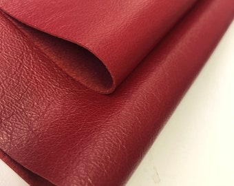 LEATHER 18"x20" Dark Red LEATHER, Fall Red Dark Red LEATHER, Soft Red leather Sheet, Leather Skins/Red Lambskin leather/Leather Scrap/CC325