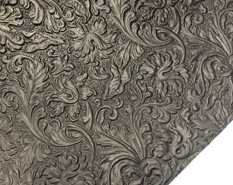 LEATHER 10”x10” EMBOSSED  Leather with Acanthus pattern/LeatherSkinsShop/thickness 2.5mm your size, Leather Scrap