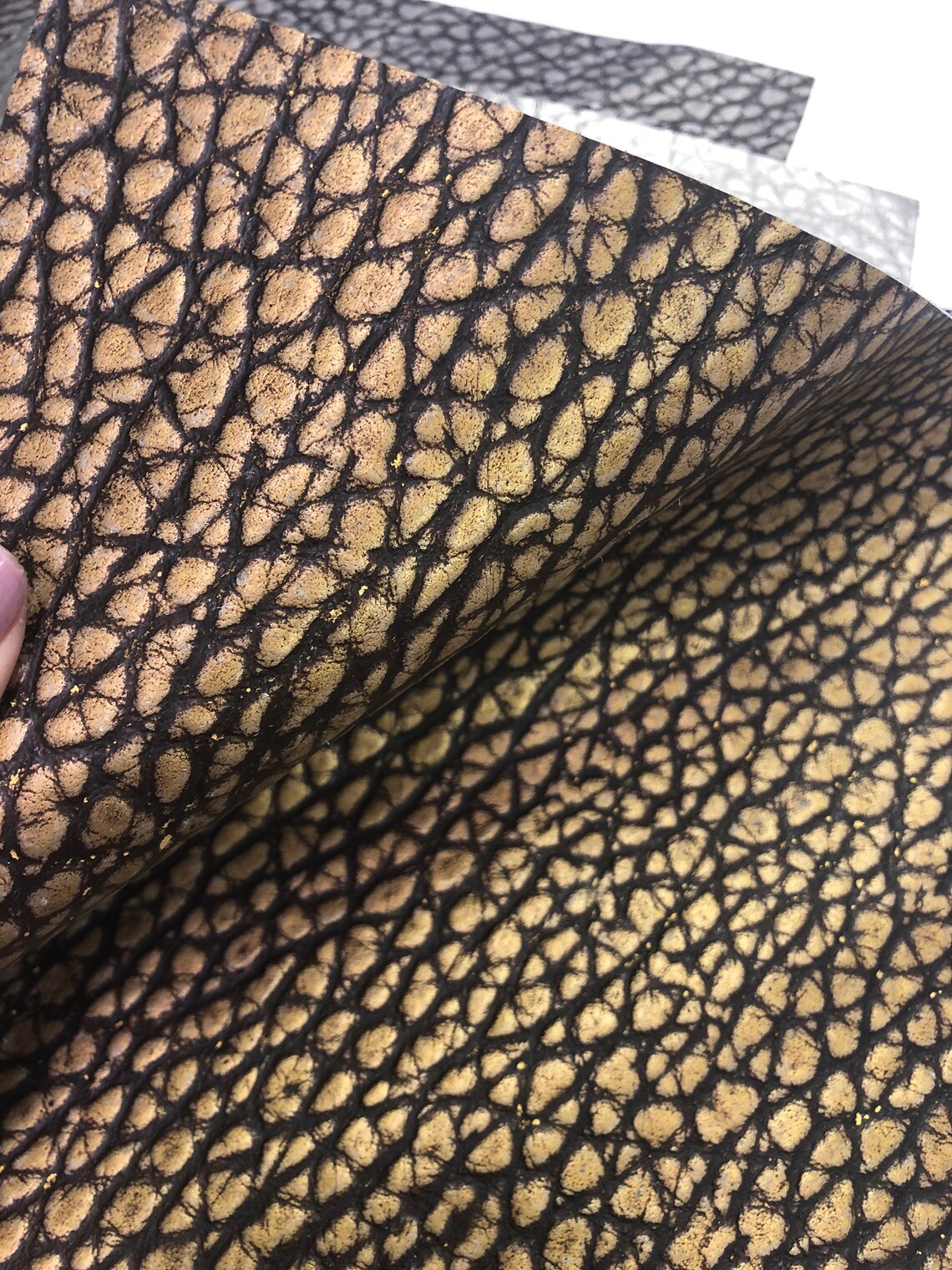 ELEPHANT LOOK LEATHER Choose Your Color Gold/brown | Etsy