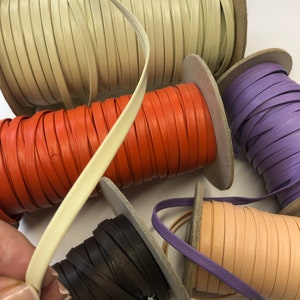 LEATHER 1/4” Tape Double Fold/Sold by the Yard/Genuine Leather Strips/Real Leather/Folded Leather/cut strips/Lace Leather/