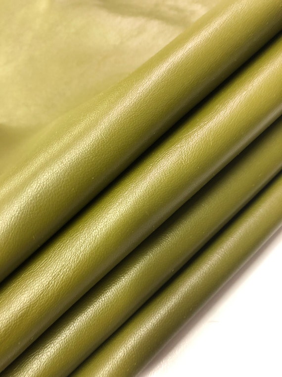 Leather Hide Leather Scrap green color leather hide Leather GREEN 5x5 leather green lambskin leather authentic leather Leather Sheet