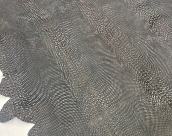 PYTHON GENUINE Leather Embossed Python Snakeskin Goatskin leather Hide