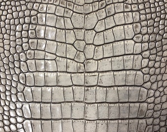 LEATHER GENUINE leather Crocodile Alligator embossed leather,Cowhide Real Leather sheets You Choose size or Buy full skin, Thickness 1.2mm