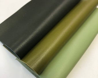 LEATHER GREEN Pick a Color, pick a Size, Jade Green Leather Sheet, Olive Green Leather Scrap, Forest Green Leather Hide, Thickness 0.6-0.8mm