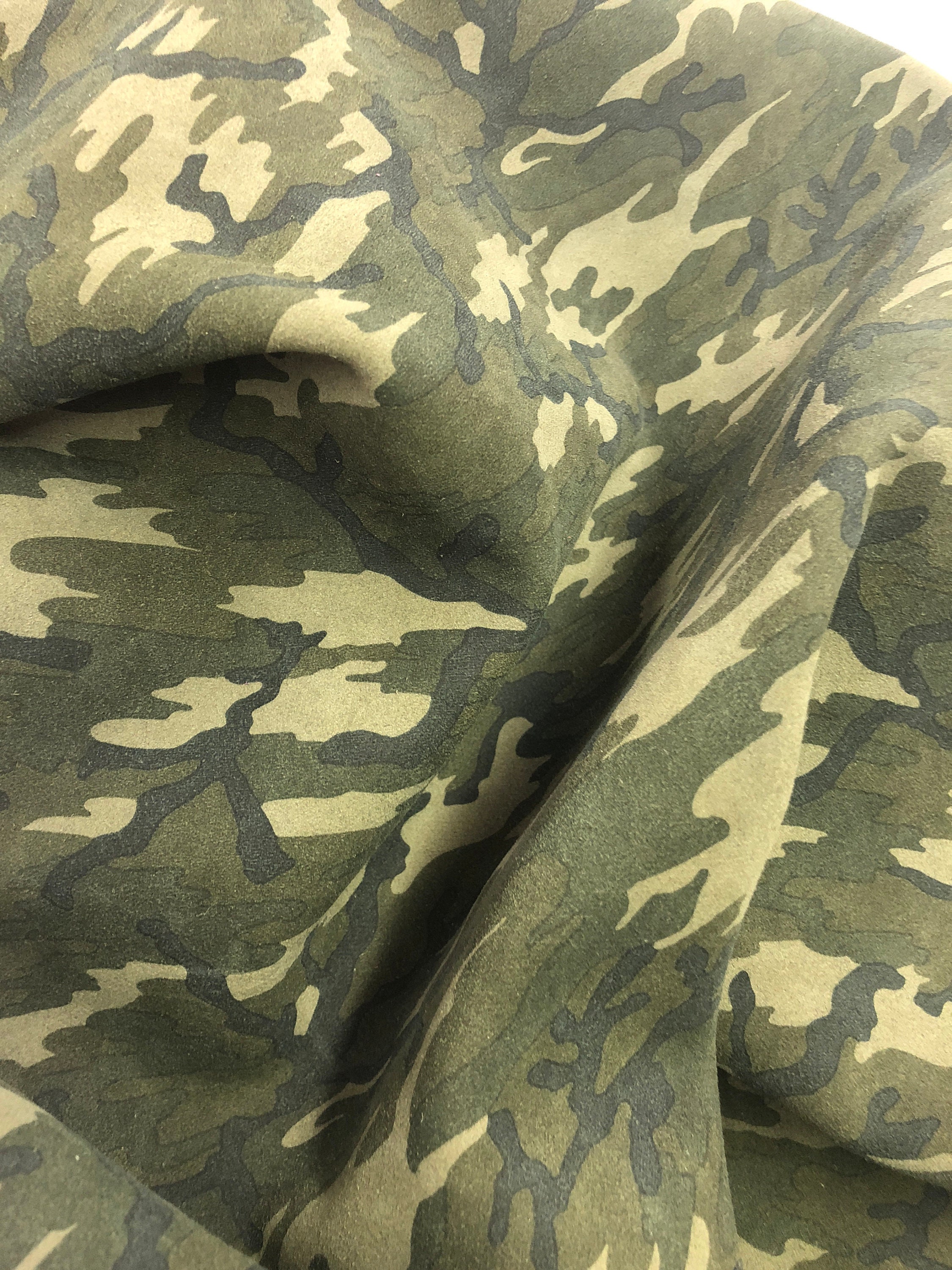Calfskin Suede Thickness 1.2-1.5mm LEATHER CAMOUFLAGE Suede ARMY Green Light Olive Dark Green or get full skin Black Choose Your Size
