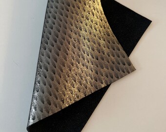 LEATHER  8”x8”, Metallic Pale Gold Calfskin Suede, LeatherSkinsShop