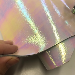 METALLIC IRIDESCENT LEATHER/Multi Rainbow Mermaid Metallic Calfskin Genuine Leather Hide/Thickness 2.2mm/ Leather Skin/Handbag Leather skins