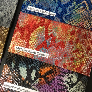 LEATHER SKINS PYTHON Print/genuine Leather Multi Metallic Red/blue ...