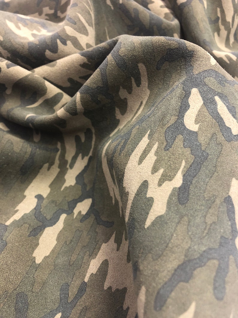 Calfskin Suede Thickness 1.2-1.5mm LEATHER CAMOUFLAGE Suede ARMY Green Light Olive Dark Green or get full skin Black Choose Your Size