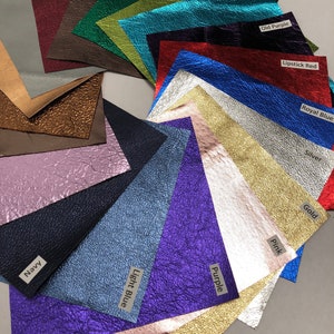 METALLIC LEATHERS ALL Colors Choose Your Color and Size Soft Lightweight Leathers Silver Gold Copper Pewter Bronze Pink Red Blue Green Navy