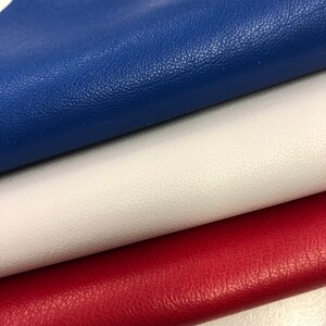 LEATHER 12&quot;x24&quot; USA Flag Color LEATHER/Red/White/Blue lambskin leather/Thickness 0.7mm