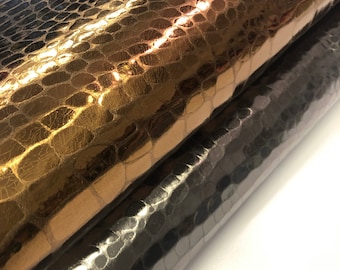 LEATHER GENUINE leather Crocodile Alligator embossed leather,Cowhide Real Leather sheets You Choose size or Buy full skin, Thickness 1.2mm