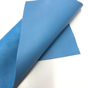 LEATHER SKINS 12&quot;x24” Sky Blue LEATHER, leather Sheet, Leather Skins/Variety Leather Colors/Lambskin leather/Leather Scrap/CC325