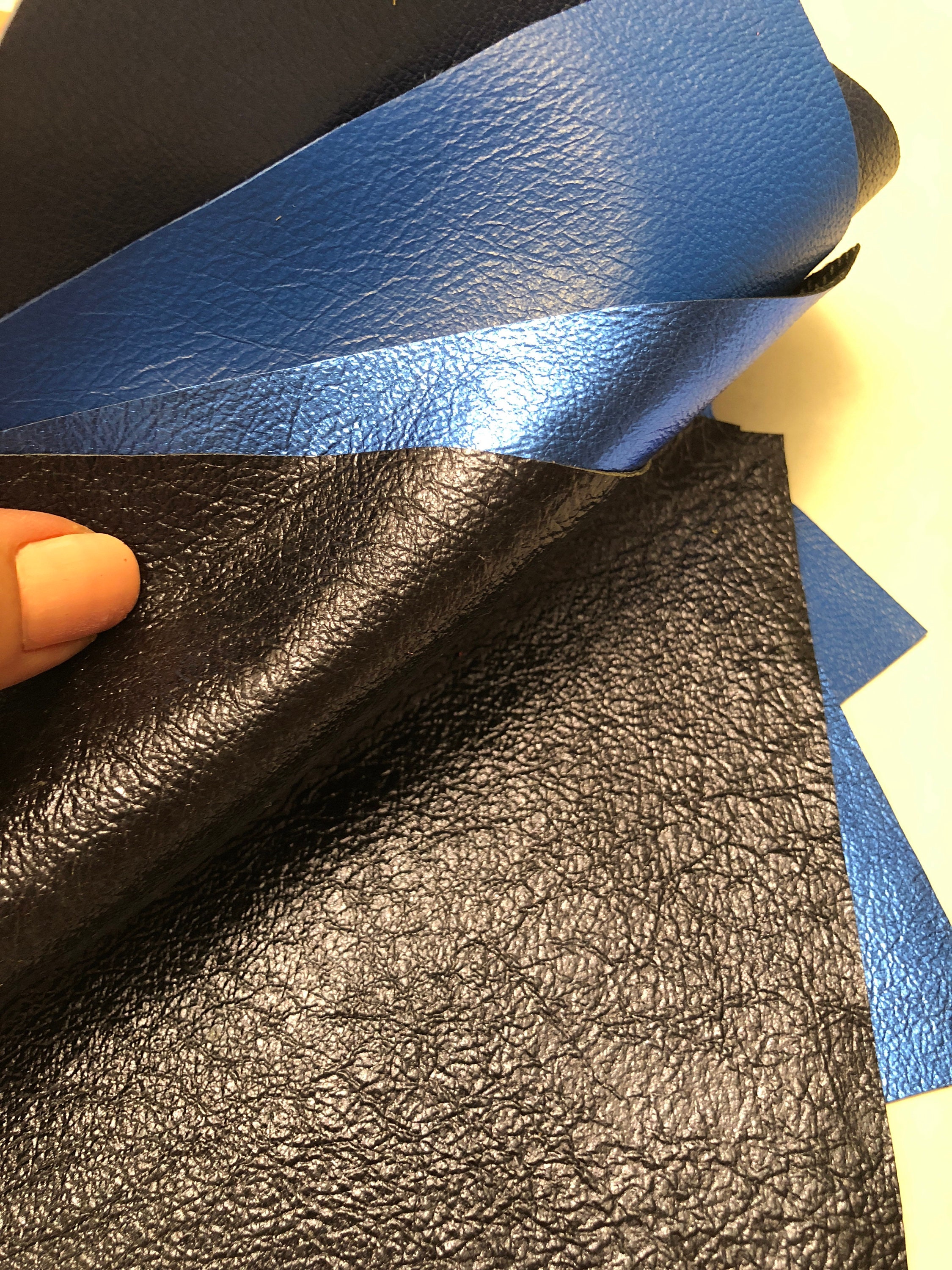 LEATHER BLUE GENUINE Leather set/4 crafting sheets/royal blue | Etsy