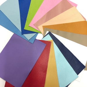 LEATHER SET,Genuine leather Scraps Mystery Starter Pack 15 pieces 5”x5” Assorted Colors Textures Patterns Thicknesses by LeatherSkinsShop