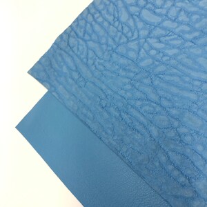 LEATHER 10&quot;x10&quot; Sky Blue LEATHER Set, Lambkin Leather with Sueded Sky Blue Texture, leather Sheet/Lambskin leather/Leather Scrap/CC325