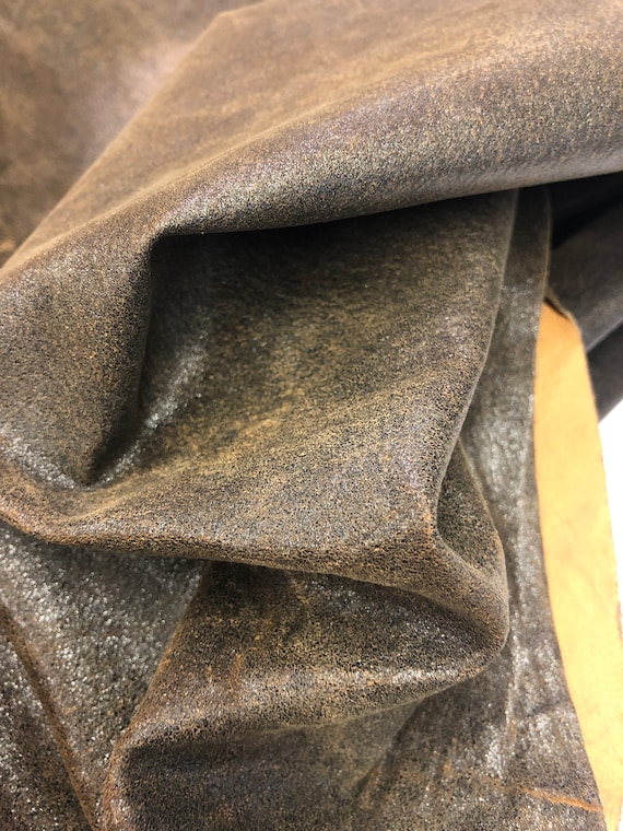 DISTRESSED Leather/antique Brown Genuine Leather/tan Back