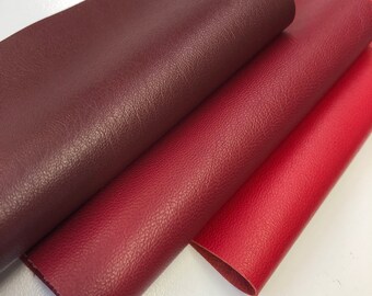Leather Red 10"x10" Lambskin Leather, Fire Red Soft Leather, Dark Red Leather, Wine Leather, Thickness 0.6-0.8mm LeatherSkinsShop