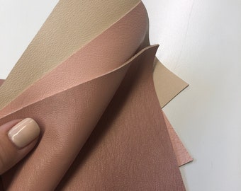 Pink LEATHER 12"x24" Sheets 3 Shades Pink Pale Pink, Ballerina Pink, Light Rose Pink Lambskin Leather Sheets/Thickness 0.5-0.8mm/LSS-26