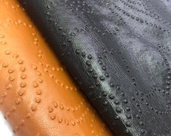 LEATHER NEW Punched Thru(almost) Leather Skin, Brown, Dark Tan Natural Lambskin Leather skin, leather hide, leather sheet, thickness 0.8-1mm