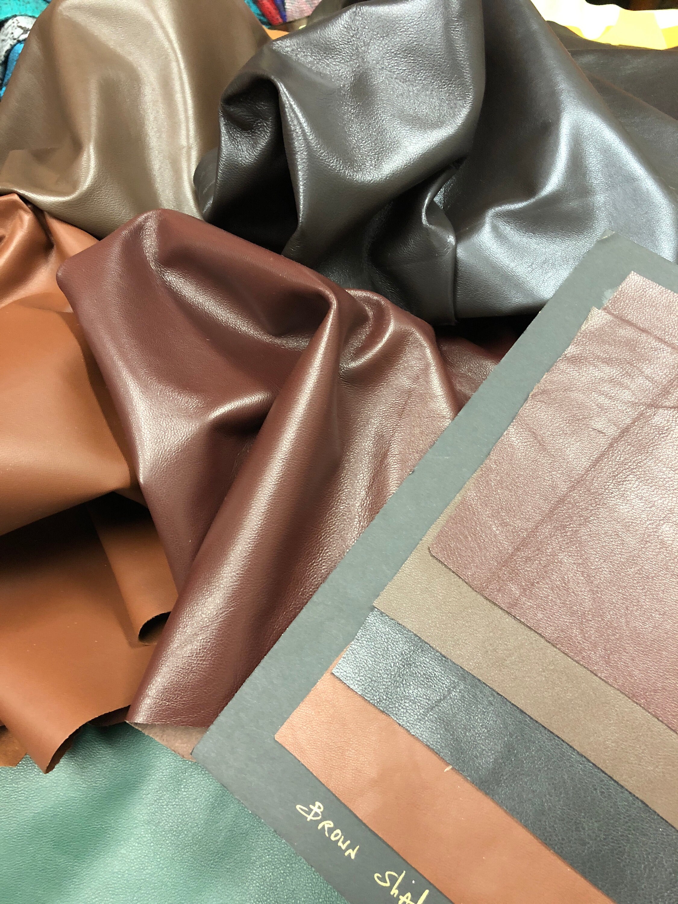 【関税＆送料込み】ChloAC Brown Leather Espadrillas LEATHER 8”x8” SHEETS 3 Pack, Leopard Print, Cogniac/brown