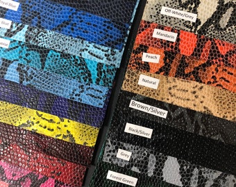 Python Print Lambskin Leather Sheet, Buttery Soft, Choose Your Size