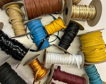 LEATHER 3/8” Piping/ Welting Sold by the Yard/Genuine Leather Strips/Real Leather/Folded Leather/cut strips/Lace Leather/