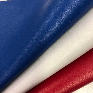 Red White Blue LEATHER 8&quot;x 8&quot; USA Colors Red White Blue GENUINE leather Supple Buttery Soft Lambskin Leather A Set of 3, Choose Your Size,