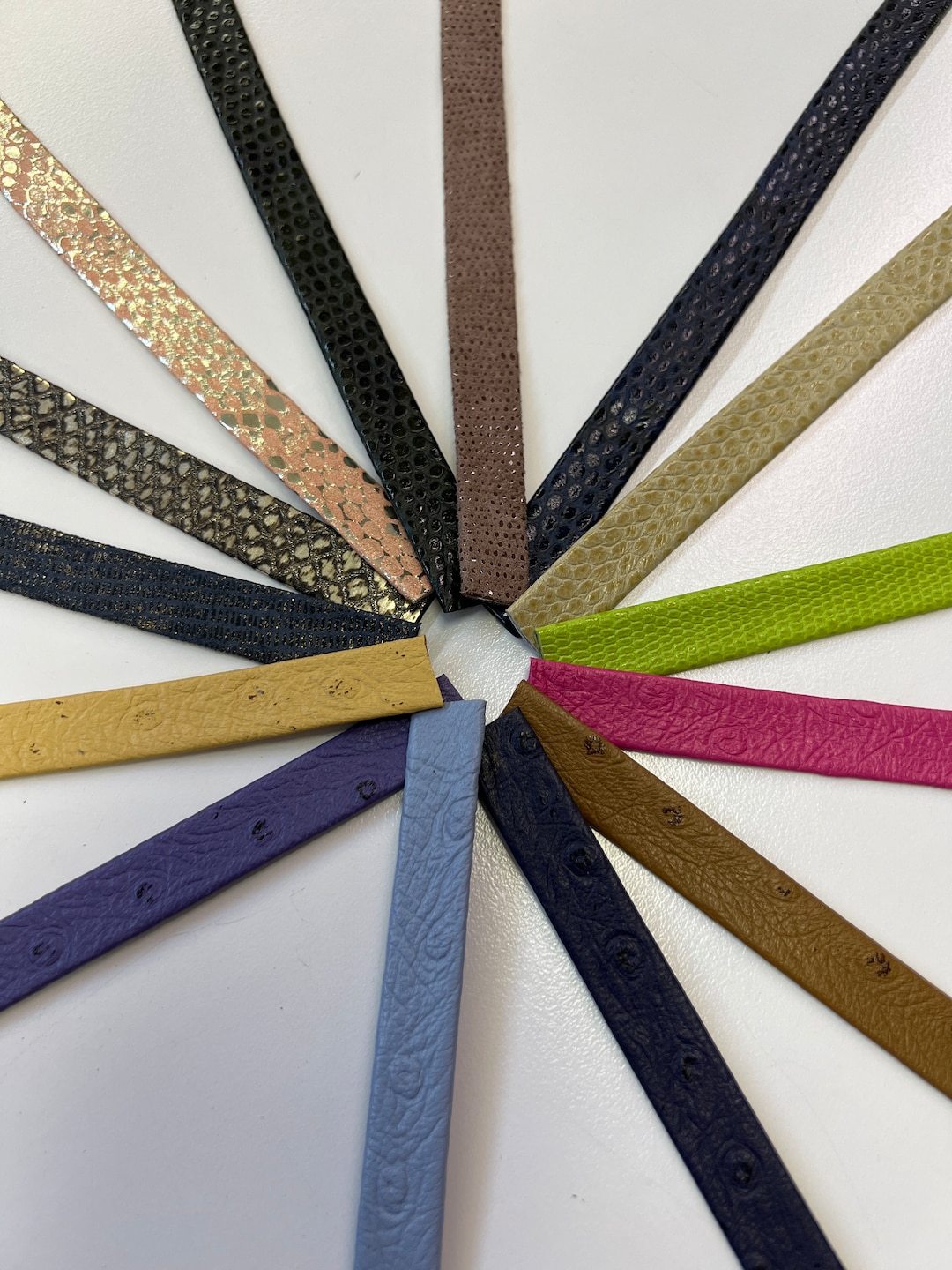 LEATHER 1/2" Double Folded Trim by the Yard/genuine Leather/metallic ...
