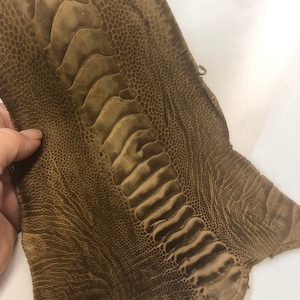 Ostrich Leg matte Natural Light Brown Real Genuine Leather