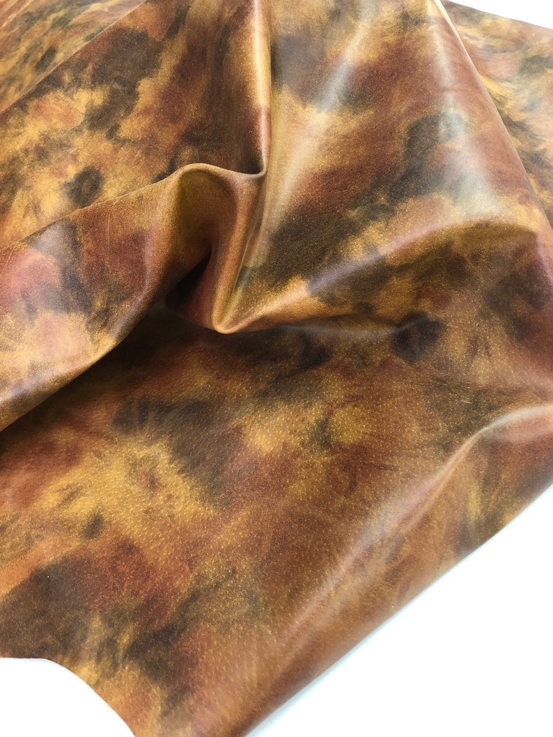 LEATHER 8x10 Tie Dye LEATHER NATURAL/ Calfskin Etsy