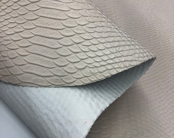 Pale Pink LEATHER SNAKE embossed leather/Calfskin Leather Hide/Craft Leather/Leather hide, leather sheet/ crafting leather/ thickness 1.6mm