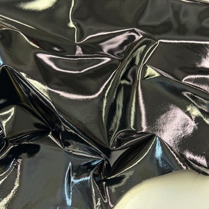 Black Shiny Glossy PVC Pleather 4 Way Stretch Fabric , Black Latex Fabric  by Yard, Black Faux Patent Leather, Black Glossy Vinyl Fabric -  Denmark