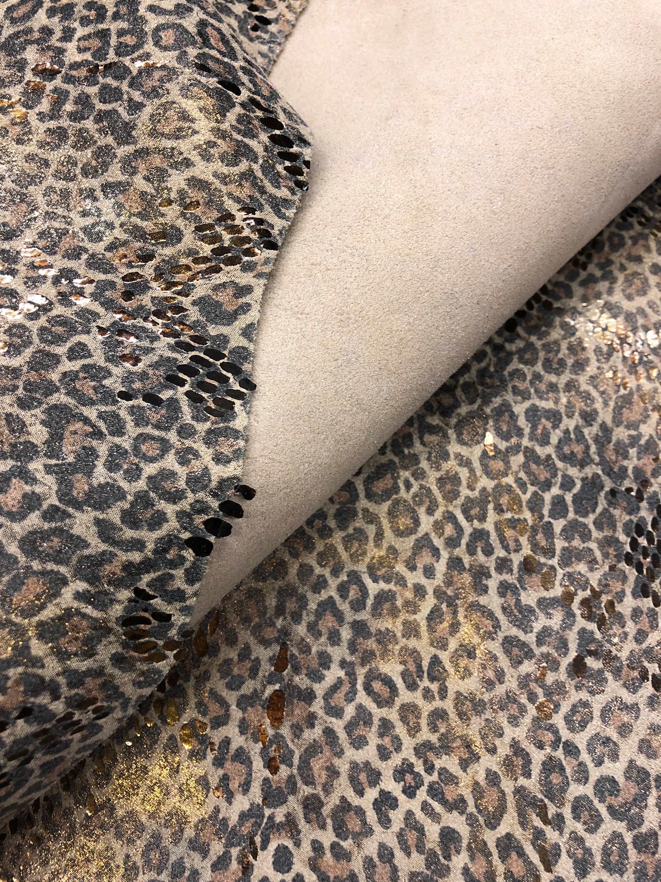 ANIMAL PRINT /LEATHER Small Leopard Print/tan/brown/ Gold