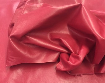 LEATHER Hide 8”x10" Dark Red Real LEATHER, soft buttery lambskin Leather hide, Thickness 0.6mm,Leather Skins Shop