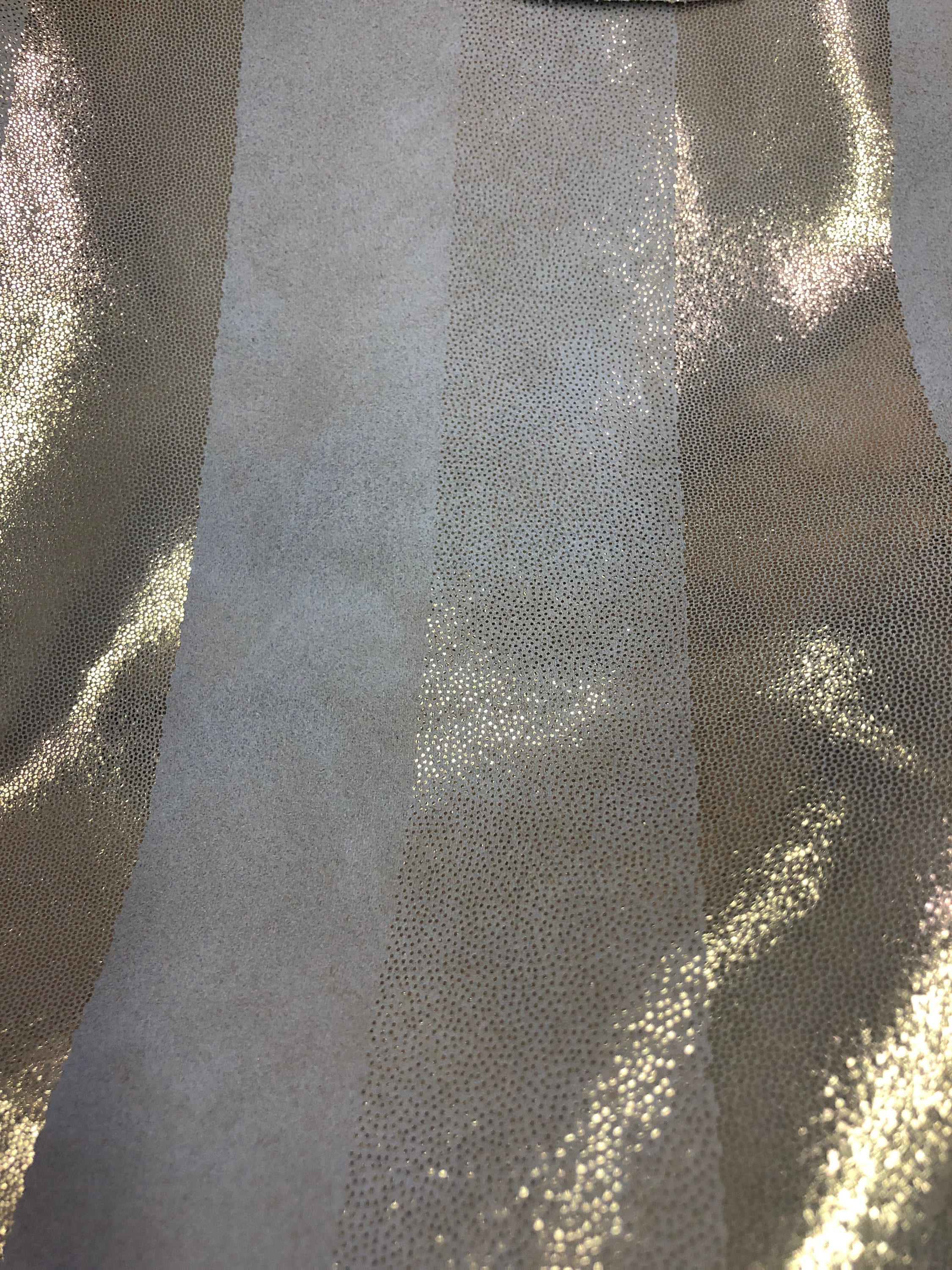 Beige and Brown Premium Cotton / Calfskin Leather Striped