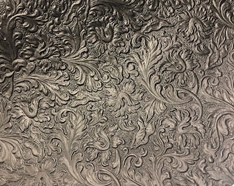 LEATHER 8"x10" EMBOSSED LEATHER Sheets/Trim Leather with Acanthus pattern/ thickness 2.5mm your size, Leather Scrap