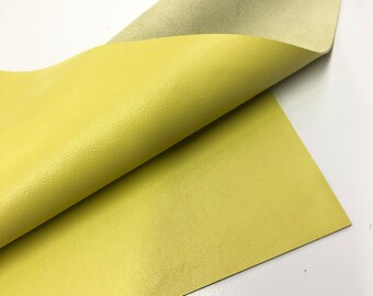 LEATHER 12"X12" Yellow Real LEATHER Sheet, Leather Skins, Thickness 0.6-0.8mm/1.5-2.00oz
