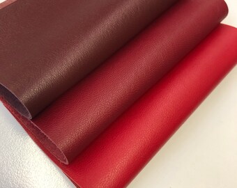 LEATHER RED Lambskin Leather, Fire Red Soft Leather, Dark Red Leather, Wine Leather, Thickness 0.6-0.8mm LeatherSkinsShop