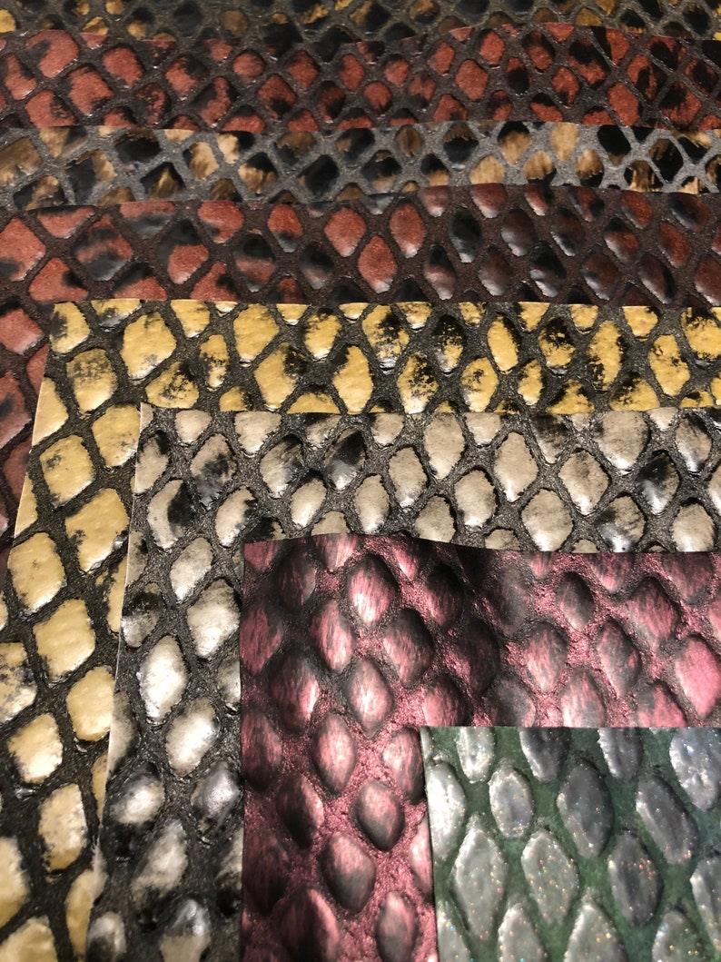 Amazon ANACONDA SCALE LEATHER Printed Genuine Leather Crafting Sheets Size 10\u201dx10\u201d Choose Your Color