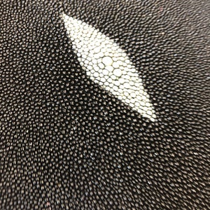 Black Real Exotic GENUINE Stingray LEATHER Hide Skins, Skin 5-6&quot;x10-12&quot;, stingray hide for wallets, jewelry, small leather goods