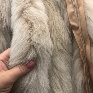 FOX Fur HOOD TRIM, real fox fur trim for the hood of the jacket, 29-32”average length x 1.5”wide with tape to sew on the hood of the jacket