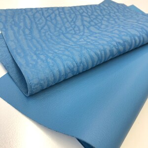LEATHER 12&quot;x12&quot; Sky Blue LEATHER Set, Lambkin Leather with Sueded Sky Blue Texture, leather Sheet/Lambskin leather/Leather Scrap/CC325