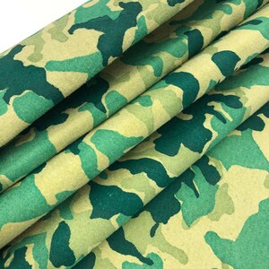 LEATHER CAMOUFLAGE Genuine Suede/GREEN tones Teal, Forest Green and Mint on Light Green Suede, Lightweight 0.7mm, Choose Your Size image 6